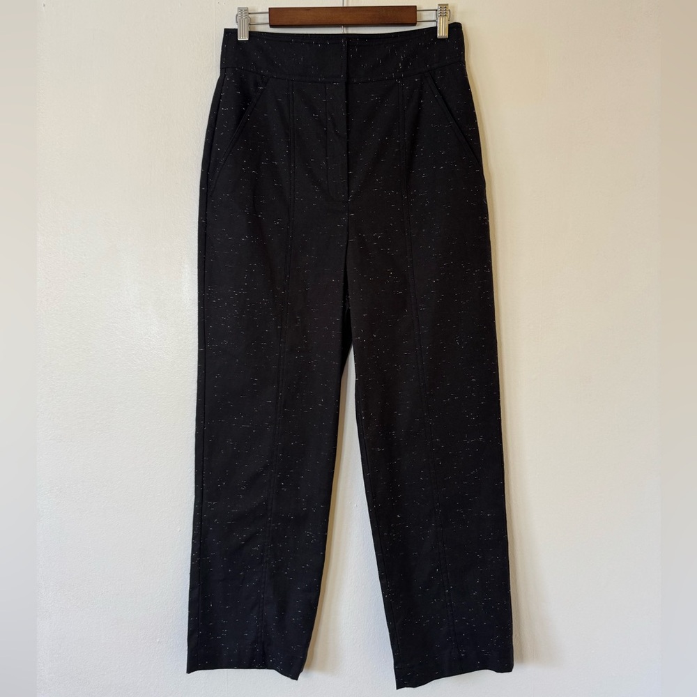 Rebecca Taylor Slub Denim Cotton Pants Speckled In Black Size 8 NWT